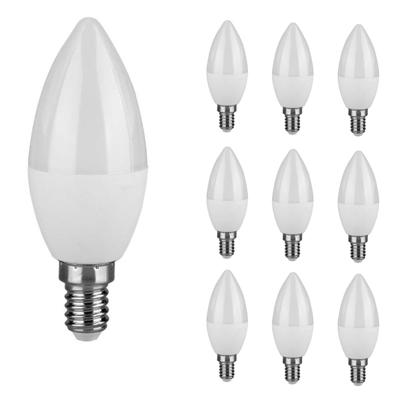 10x E14 LED Lamp - 3.7 Watt 320 lumen - 6500K daglicht wit - Vervangt 25 Watt - E14 fitting - Kaarslamp - Kleine fitting