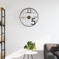 VidaXL Wandklok ø50 cm ijzer zwart
