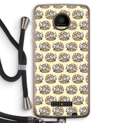 Slapende poes: Motorola Moto Z Force Transparant Hoesje met koord