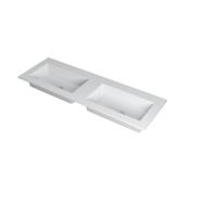 INK Kraft Wastafel Dubbele Bak Zonder Kraangaten - 1400x450x10 mm - Mat Wit