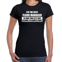 The best floor manager cadeau t-shirt zwart voor dames