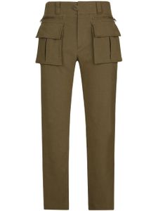 Dolce & Gabbana pantalon cargo à patch logo - Marron