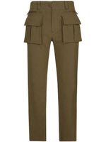 Dolce & Gabbana pantalon cargo à patch logo - Marron