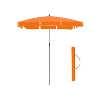 Opvouwbare parasol voor balkon, Oranje / 200 X 125 cm