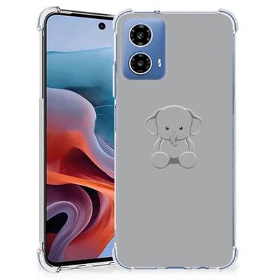 Motorola Moto G34 Stevig | Bumper Hoesje | Grijs Baby Olifant