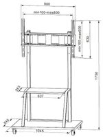 Techly ICA-TR30 flat panel vloer standaard Portable flat panel floor stand Zwart 2,54 m (100 ) - thumbnail