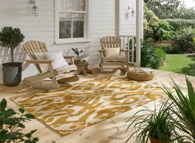 Sanderson - Kasuri Ochre outdoor 446203 - 200x280 cm Vloerkleed