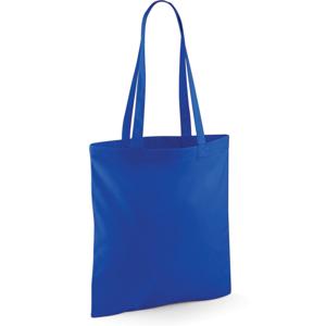 Draagtasje met hengsels - blauw - 42 x 38 cm - katoen - 10 liter - boodschappen - gymtas