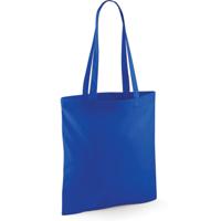 Draagtasje met hengsels - blauw - 42 x 38 cm - katoen - 10 liter - boodschappen - gymtas - thumbnail