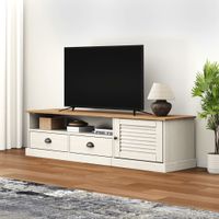 Tv-meubel VIGO 156x40x40 cm massief grenenhout wit