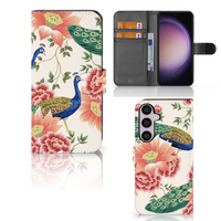 Telefoonhoesje met Pasjes voor Samsung Galaxy S24 Plus Pink Peacock