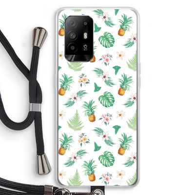 Ananas bladeren: Oppo A95 5G Transparant Hoesje met koord