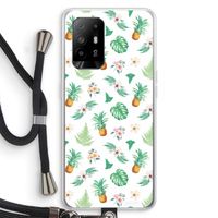 Ananas bladeren: Oppo A95 5G Transparant Hoesje met koord