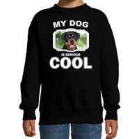 Rottweiler honden trui / sweater my dog is serious cool zwart voor kinderen - thumbnail