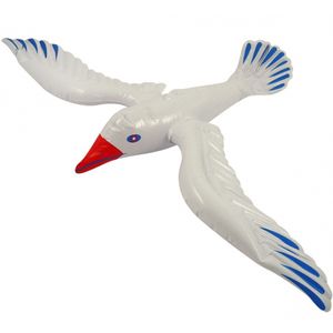 Witte opblaas vogel meeuw 67 cm   -