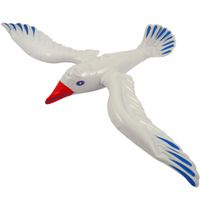 Witte opblaas vogel meeuw 67 cm   -