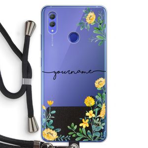 Gele bloemen: Honor Note 10 Transparant Hoesje met koord
