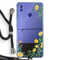 Gele bloemen: Honor Note 10 Transparant Hoesje met koord