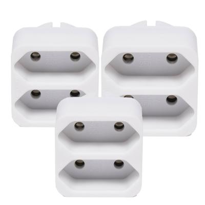 Benson Stopcontact splitter - 3x stuks - wit - duo - platte stekkers - 1155 Watt