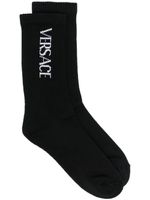 Versace chaussettes Goddess à logo intarsia - Noir