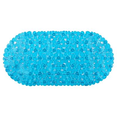 Differnz Lapis inlegmat bad - 100% PVC - anti-slip laag - 70 x 35 cm - blauw transparant