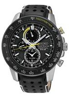 Horlogeband Seiko V198-0AA0 / SSC361P1 / L0CE011J0 Leder Zwart 21mm