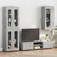 Wandkast met plank Betongrijs 55 x 29 x 100 cm Bewerkt hout Wandkast met plank Betongrijs 55 x 29 x 100 cm Bewerkt hout