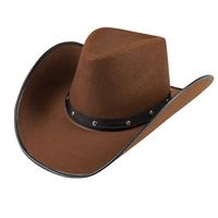 Boland Carnaval verkleed Cowboy hoed Billy Boy - donkerbruin - volwassenen - Western thema   - - thumbnail