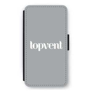 Topvent Grijs Wit: iPhone 12 mini Flip Hoesje
