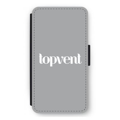 Topvent Grijs Wit: iPhone 12 mini Flip Hoesje