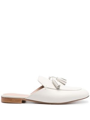 Scarosso mules à glands en cuir - Blanc