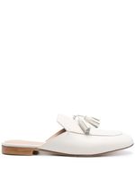 Scarosso tassel-detailed leather mules - Blanc - thumbnail