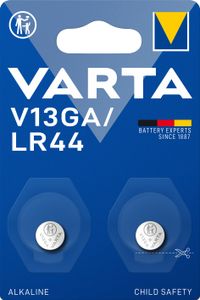 Varta Knoopcel LR44 1.5 V 2 stuk(s) 155 mAh Alkaline ALKALINE Spec. V13GA/LR44 Bli2