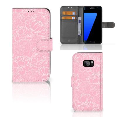 Samsung Galaxy S7 Edge Hoesje White Flowers