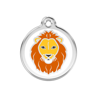 Lion White roestvrijstalen hondenpenning medium/gemiddeld dia. 3 cm - Reddingo