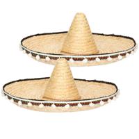 4x stuks stro verkleed sombrero 60 cm voor volwassenen