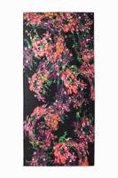 Rechthoekige sjaal met bloemen - BLACK - U