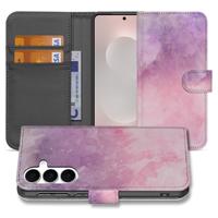 Samsung Galaxy S25 FE | Bookcase | Hoesje Roze Paars Paint TPU Bescherming