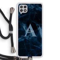 Midnight Marble: Samsung Galaxy A22 4G Transparant Hoesje met koord