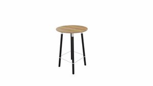 Tafel 9411 barhoogte - 80 cm. - Wit - Eiken YT49a - Beuken donker