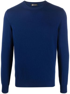 Colombo pull en maille fine à col rond - Bleu