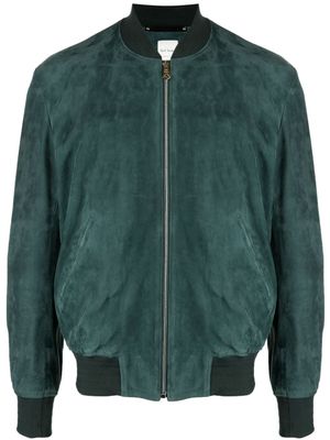 Paul Smith veste bomber en cuir à fermeture zippée - Vert