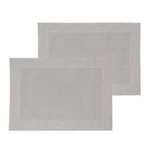 Set van 10x stuks placemats grijs texaline 50 x 35 cm