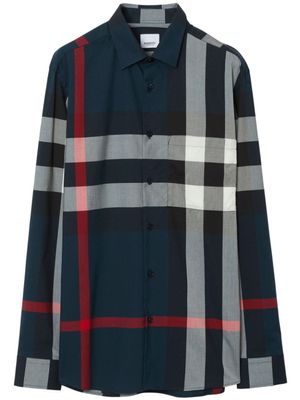 Burberry chemise en coton à carreaux - Bleu