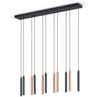 LED Hanglamp - Musterring Calina - 11 Lichtpunten van 3 Watt - Rechthoek - Dimbaar - Aanpasbare Lichtkleur - Hoogte Aanpasbaar - Geheugenfunctie - Nachtlamp - Mat Zwart - Metaal