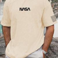 Bon&Bon Homme Men's Plus Size Navy Blue Slogan Print Casual T-Shirt Khaki / 2XL