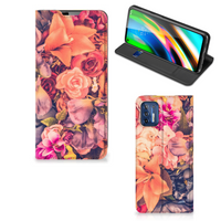 Motorola Moto G9 Plus Smart Cover Bosje Bloemen - thumbnail