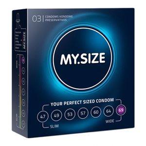 my size - natural latex condom 69 width 3 st.