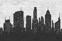 Stenenmuur city skyline tapijt