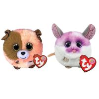 Ty - Knuffel - Teeny Puffies - Mandarin Dog & Colby Mouse